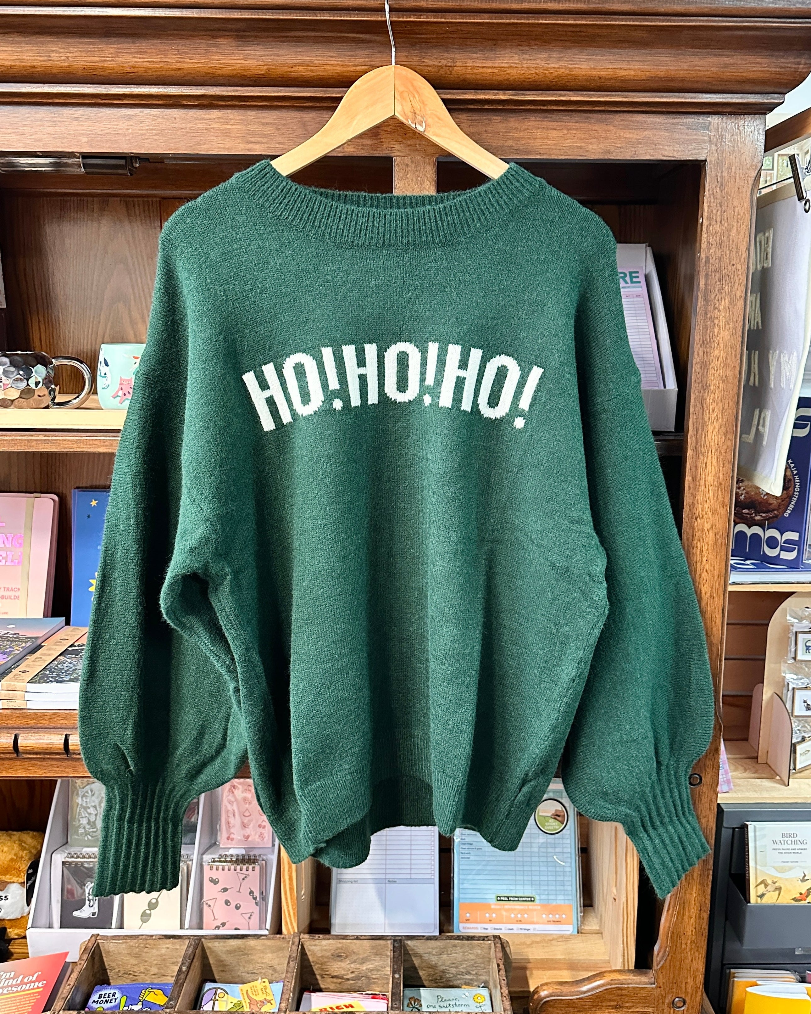 HO HO HO Christmas Sweater - Green
