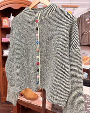 Striped Black and Lemon Cardigan