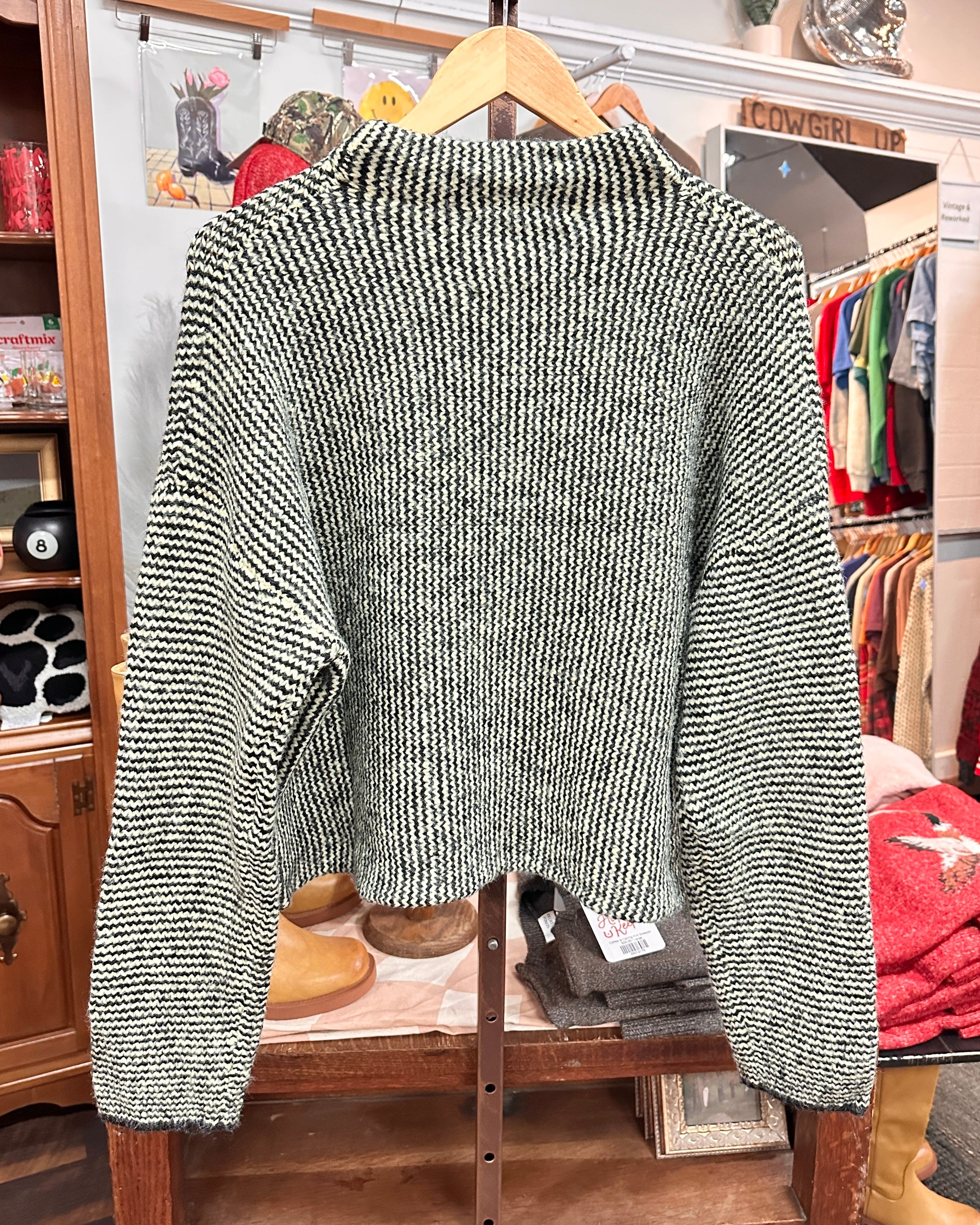 Striped Black and Lemon Cardigan