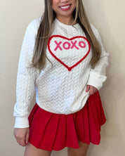 XOXO Heart Quilted Sweater