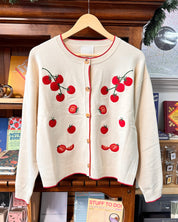 Tomato Embroidered Cardigan - Cream
