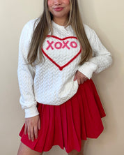 XOXO Heart Quilted Sweater