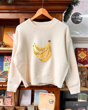 Banana Knit Sweater - Cream