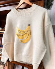 Banana Knit Sweater - Cream