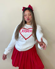 XOXO Heart Quilted Sweater