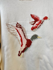 Flying Ducks Rollneck Knit Sweater - Cream