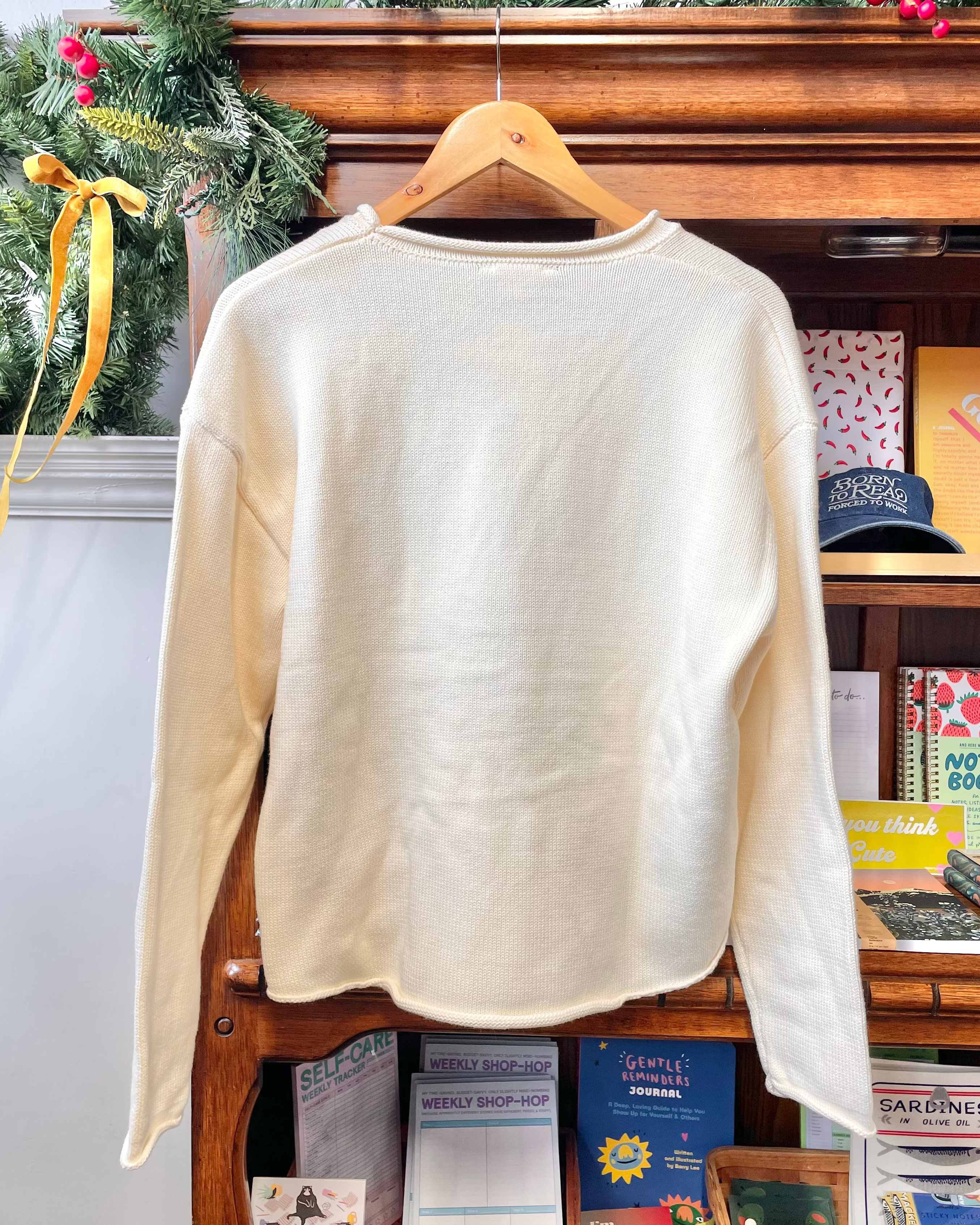 Flying Ducks Rollneck Knit Sweater - Cream