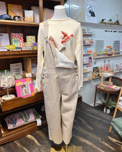 Gingham Denim Overalls Jumpsuit