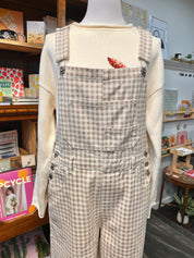 Gingham Denim Overalls Jumpsuit