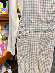 Gingham Denim Overalls Jumpsuit