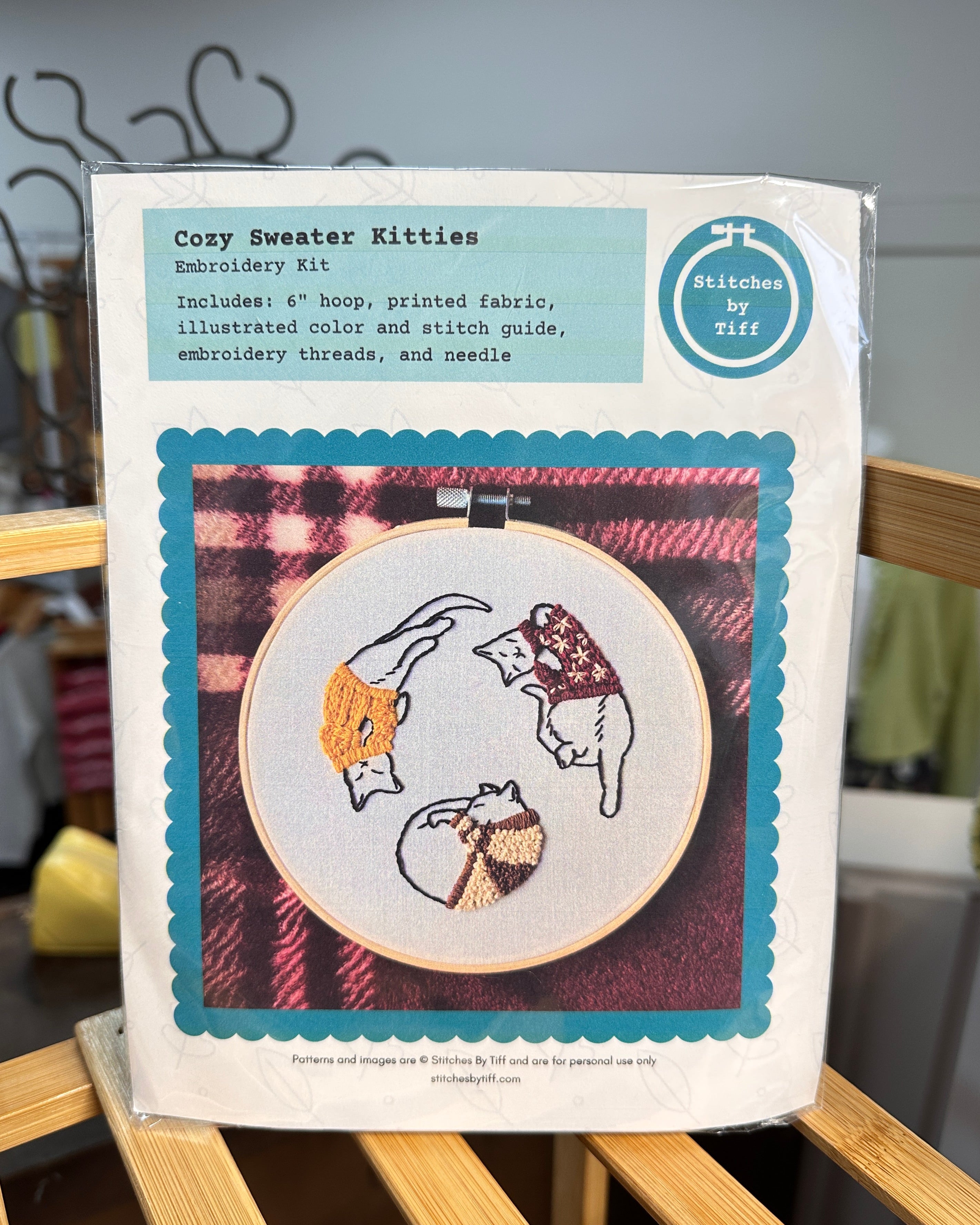 Cozy Sweater Kitties DIY Embroidery Kit