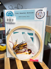 Cozy Sweater Kitties DIY Embroidery Kit