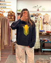 Corn Knit Sweater - Navy