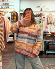 Multi Color Textured Cardigan