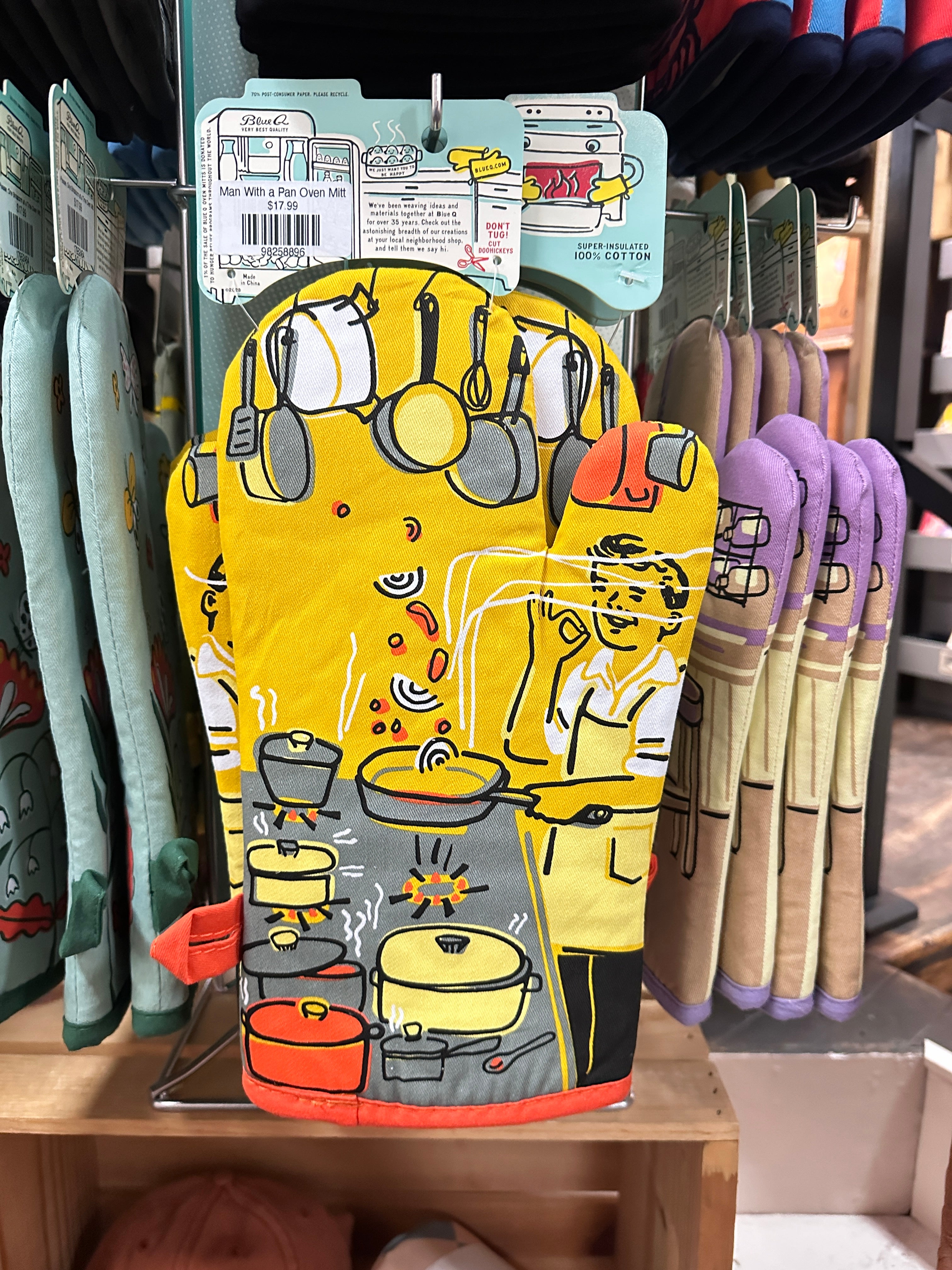 Man With a Pan Oven Mitt