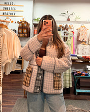 Quilted Patchwork Plaid Jacket