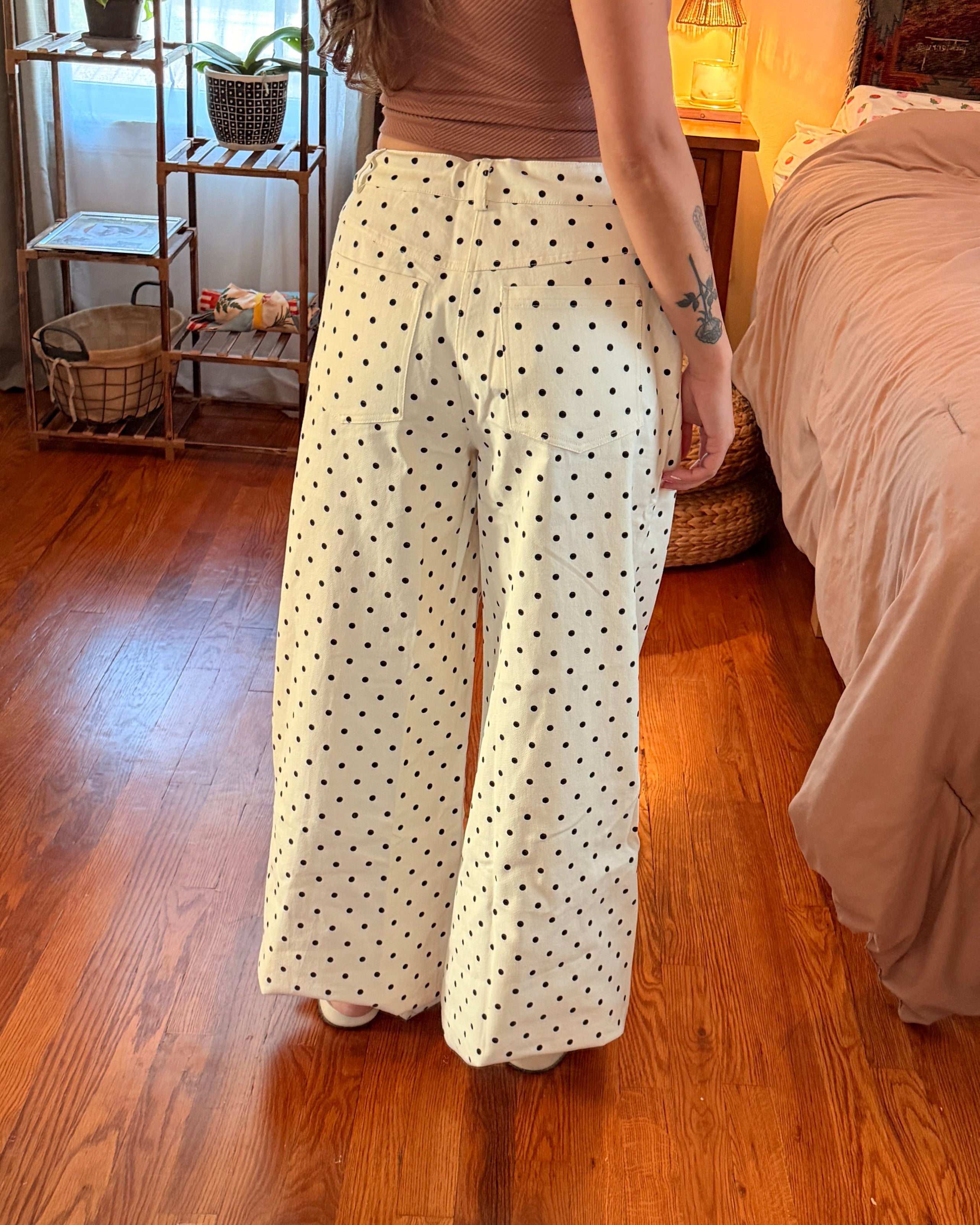 Polka Dot Wide Leg Pants