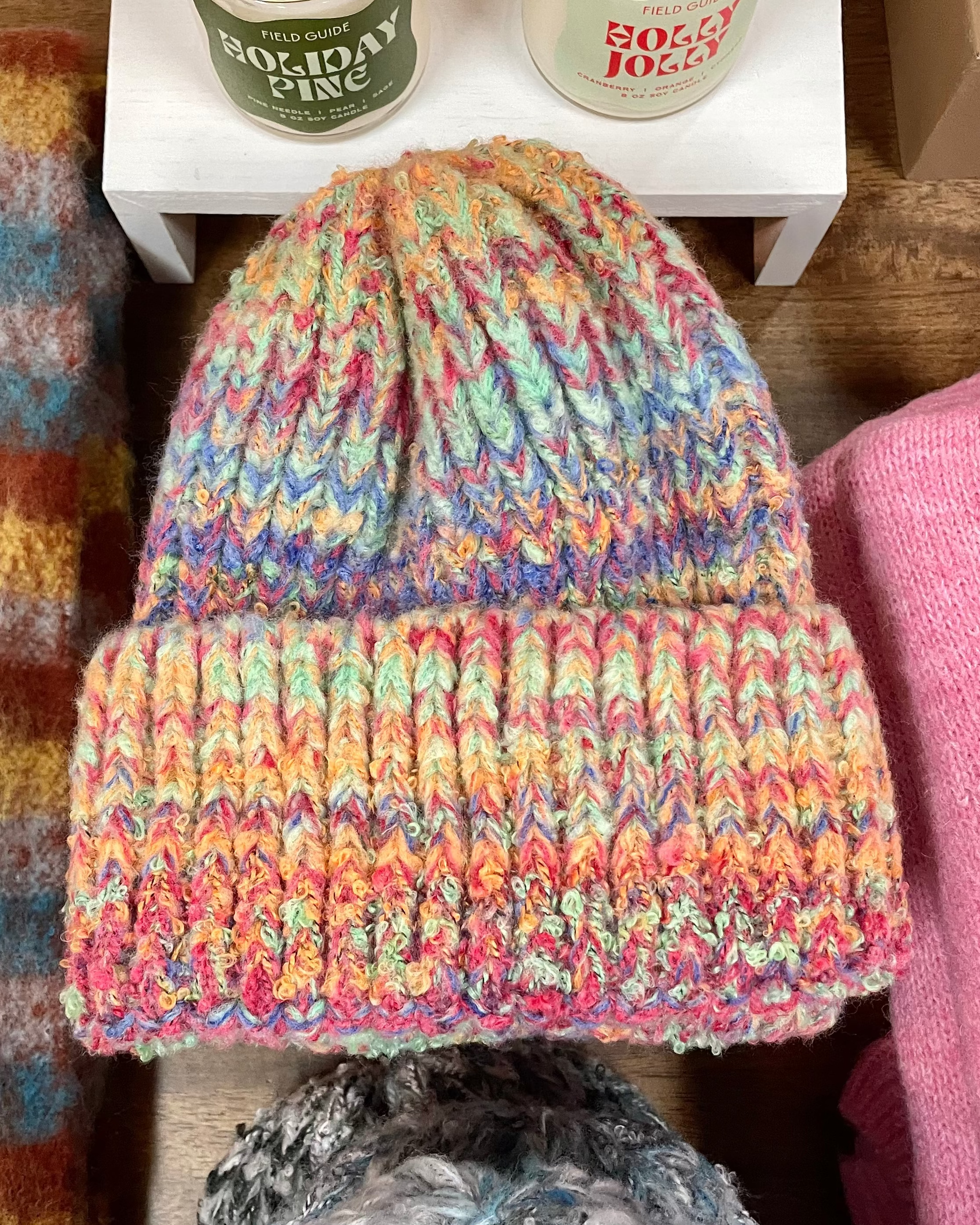 Knit Beanie - Rainbow Gradient