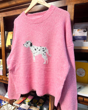 Dog Knit Sweater - Pink