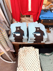 Bear Holding Fish Knit Sweater