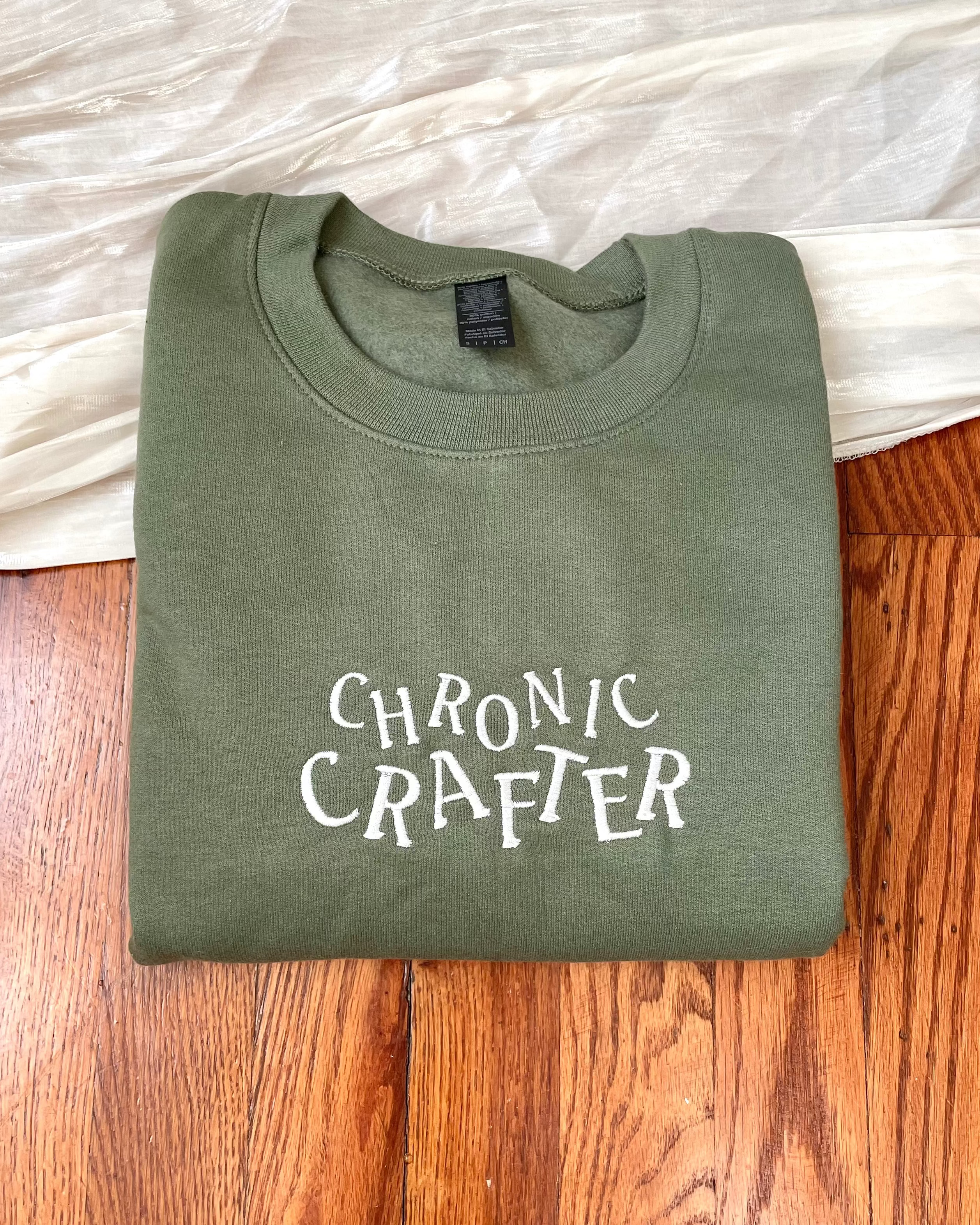 Chronic Crafter Sweatshirt - Moss Green [Made to order, ships in 1-2 weeks]