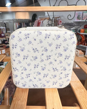 Compact Travel Jewelry Box - Blue Ditsy Flowers