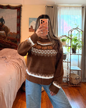 Pumpkin Fair Isle Knit Sweater