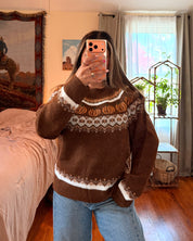 Pumpkin Fair Isle Knit Sweater