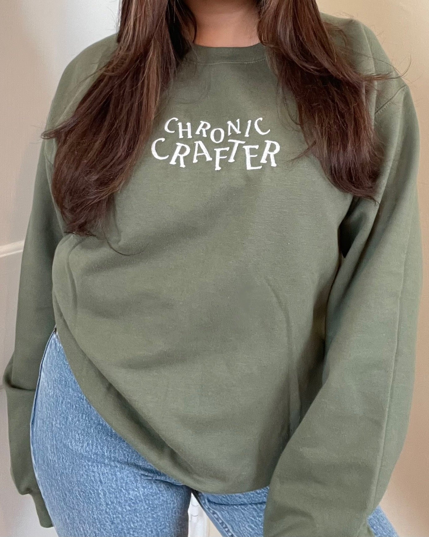 Chronic Crafter Sweatshirt - Moss Green [Made to order, ships in 1-2 weeks]