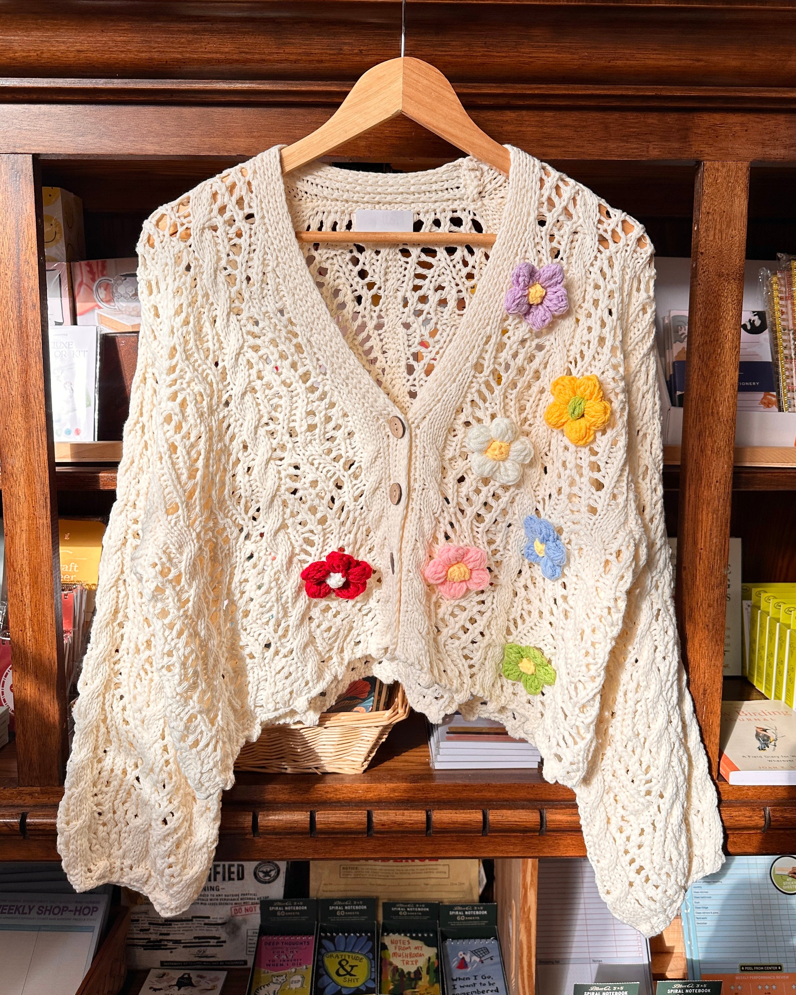 Crochet 3D Flower Cardigan