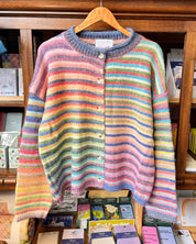 Rainbow Striped Knit Cardigan