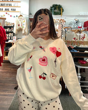 Love Icons Embroidered Sweatshirt