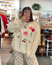 Love Icons Embroidered Sweatshirt