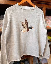 Mallard Duck Rollneck Sweater - Gray