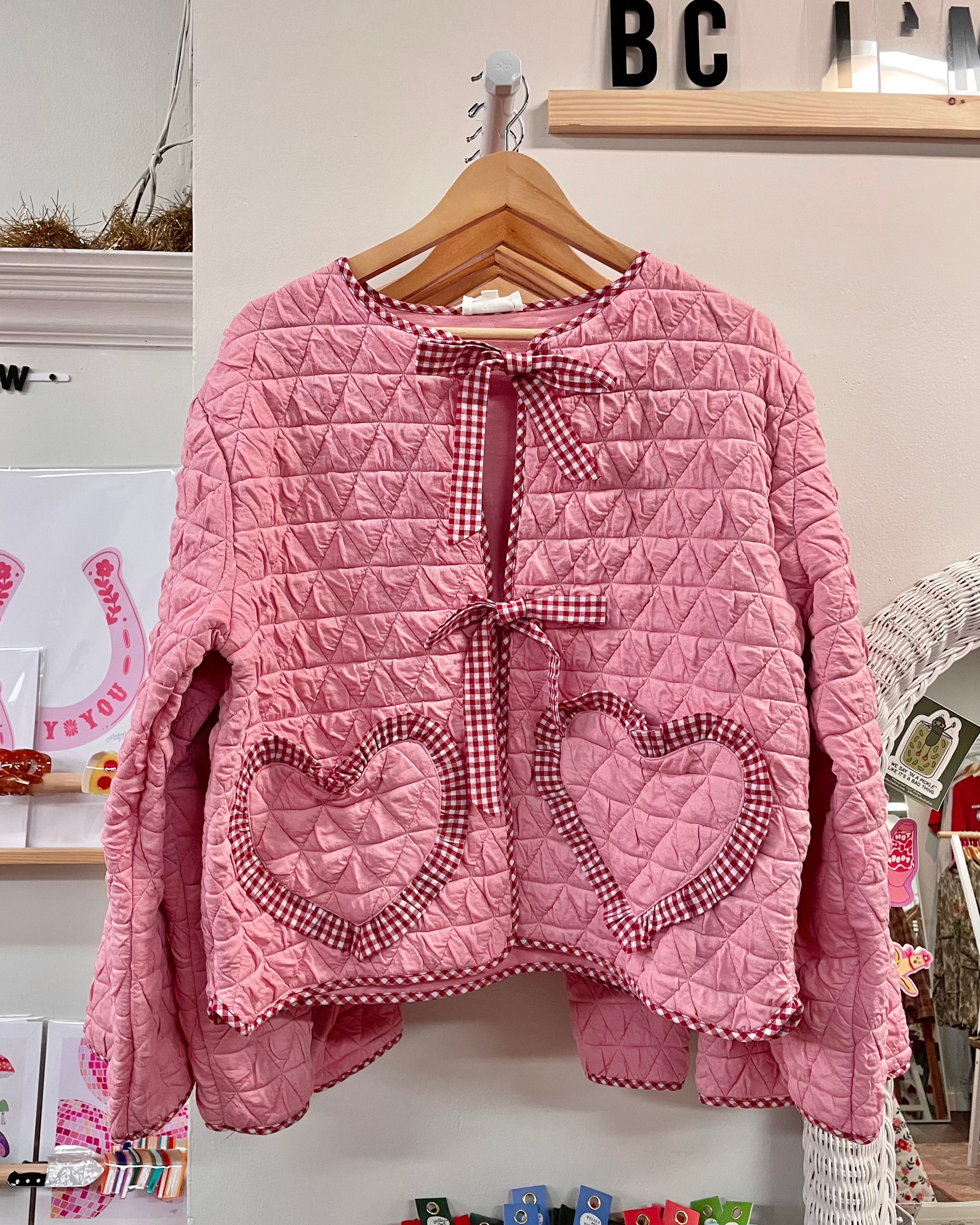 Quilted Heart Gingham Jacket