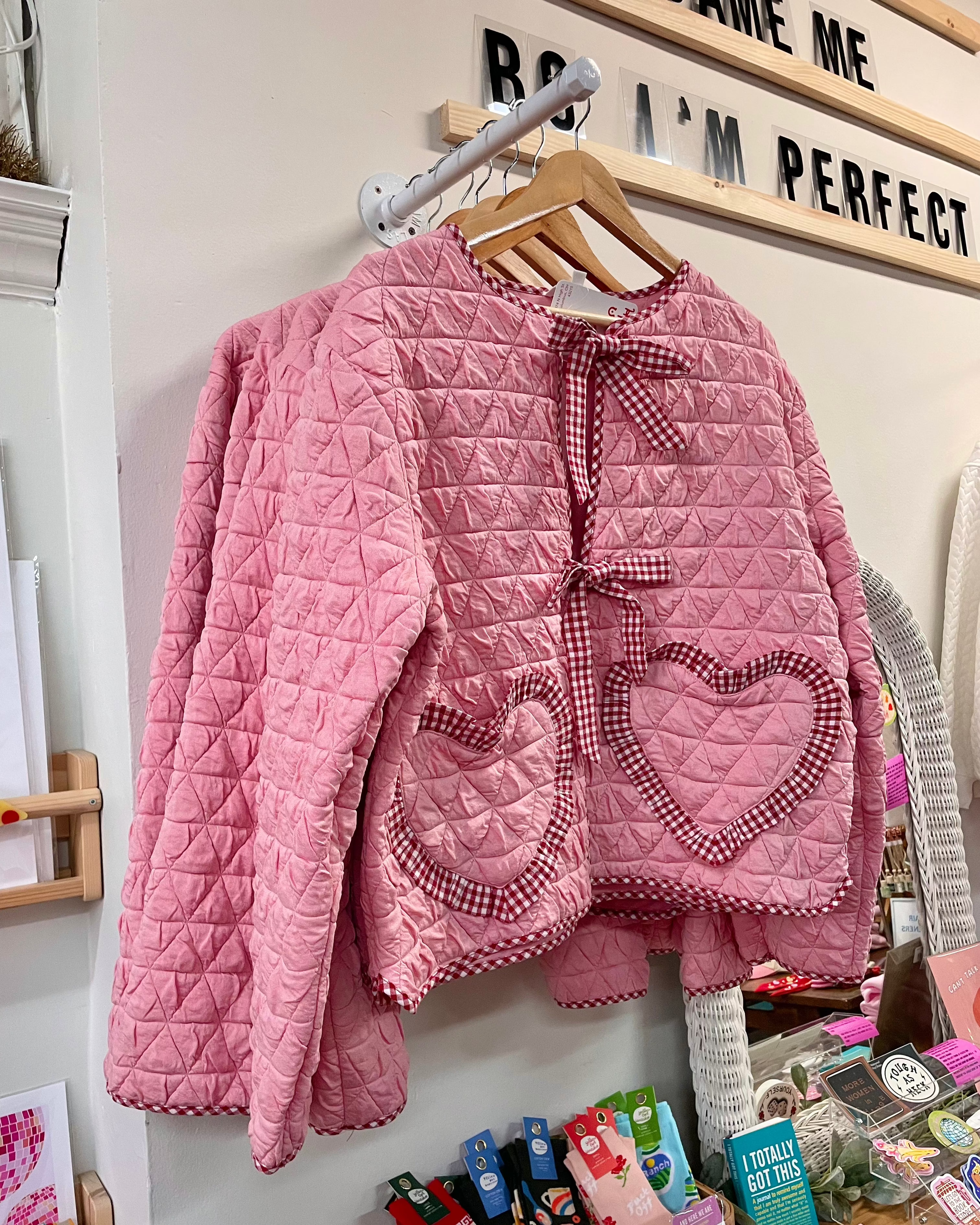 Quilted Heart Gingham Jacket