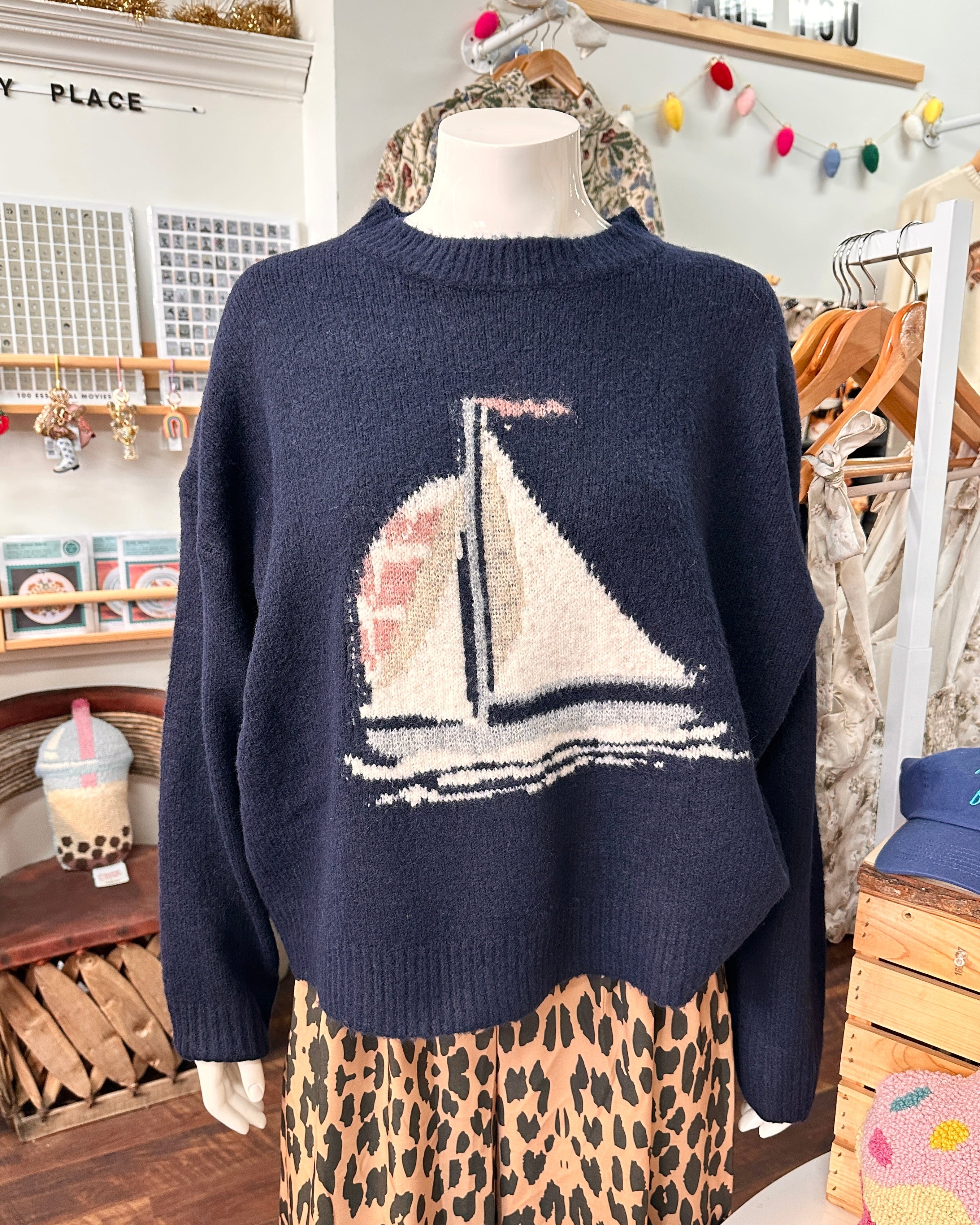 Sailboat Knit Sweater