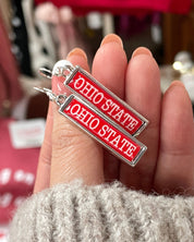 Ohio State Rectangle Earrings - Silver