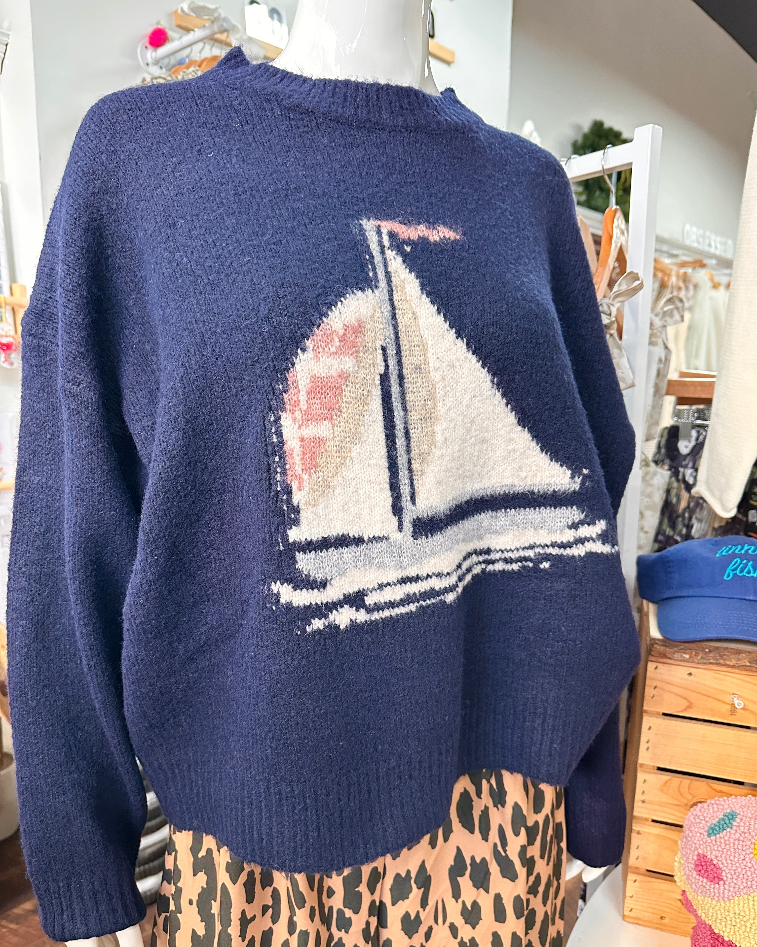 Sailboat Knit Sweater