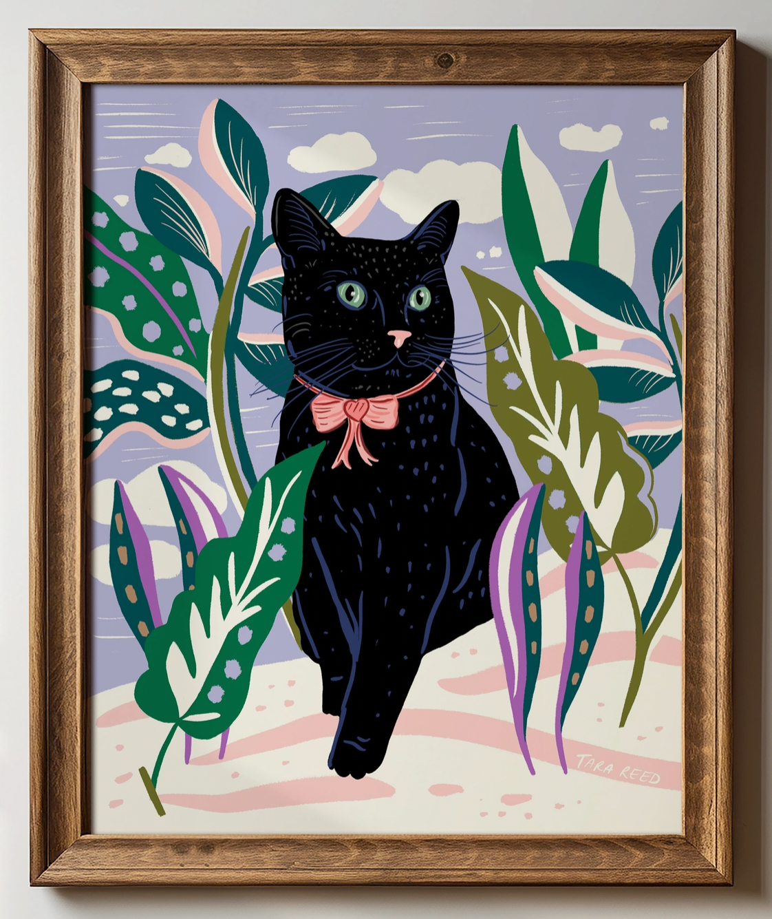 Black Cat Garden Print - 8"X10"