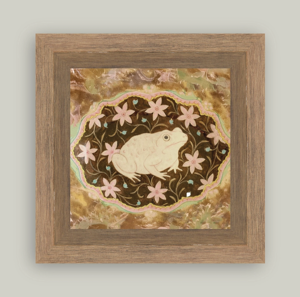 Garden Toad Framed Art - 5x5