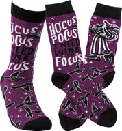 Hocus Pocus I Need Wine To Focus Socks