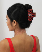 Ohio State Checkered Hair Claw