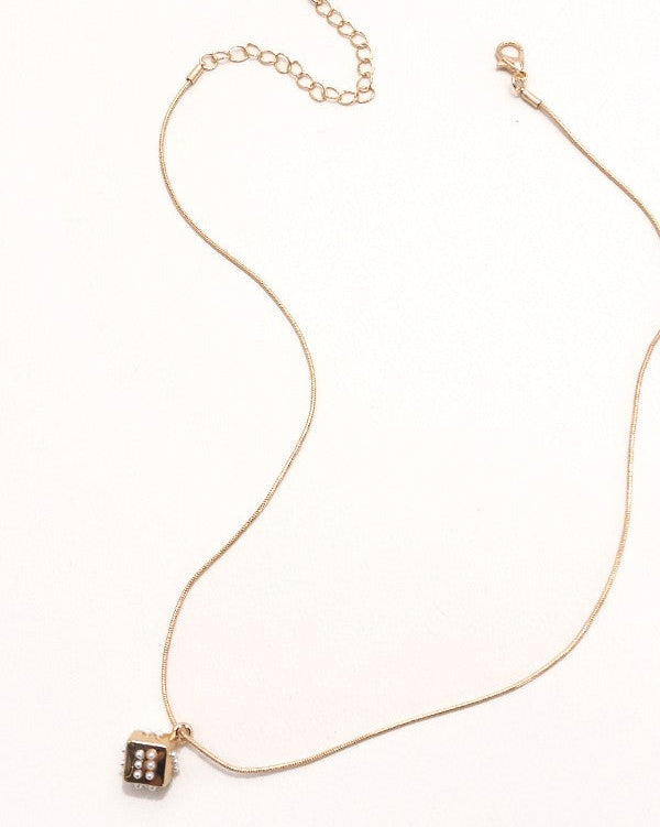 Dice Gold Charm Necklace