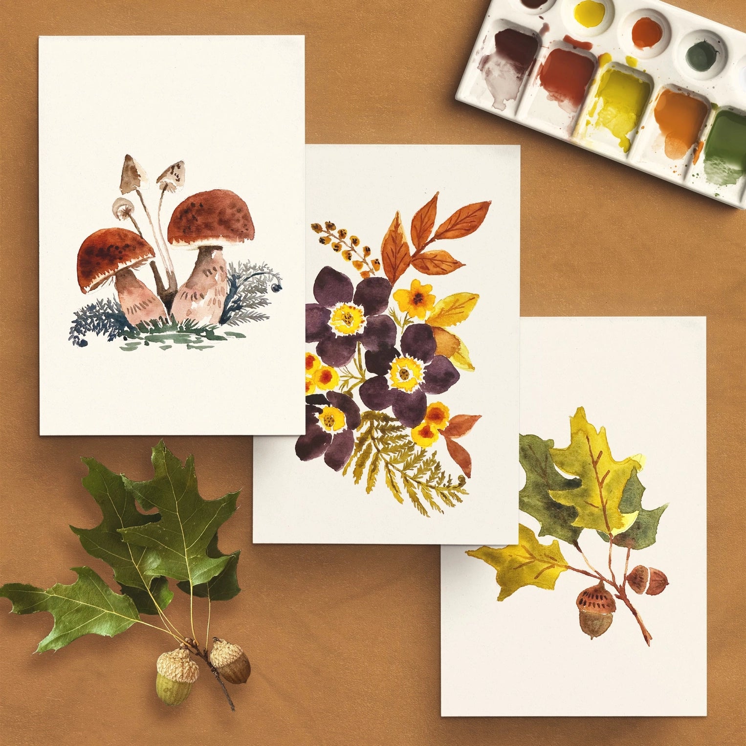 Watercolor Painting Kit : Woodland Botanicals