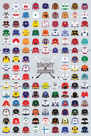Visual Compendium of Hockey Jerseys Art Print - 36"x24"