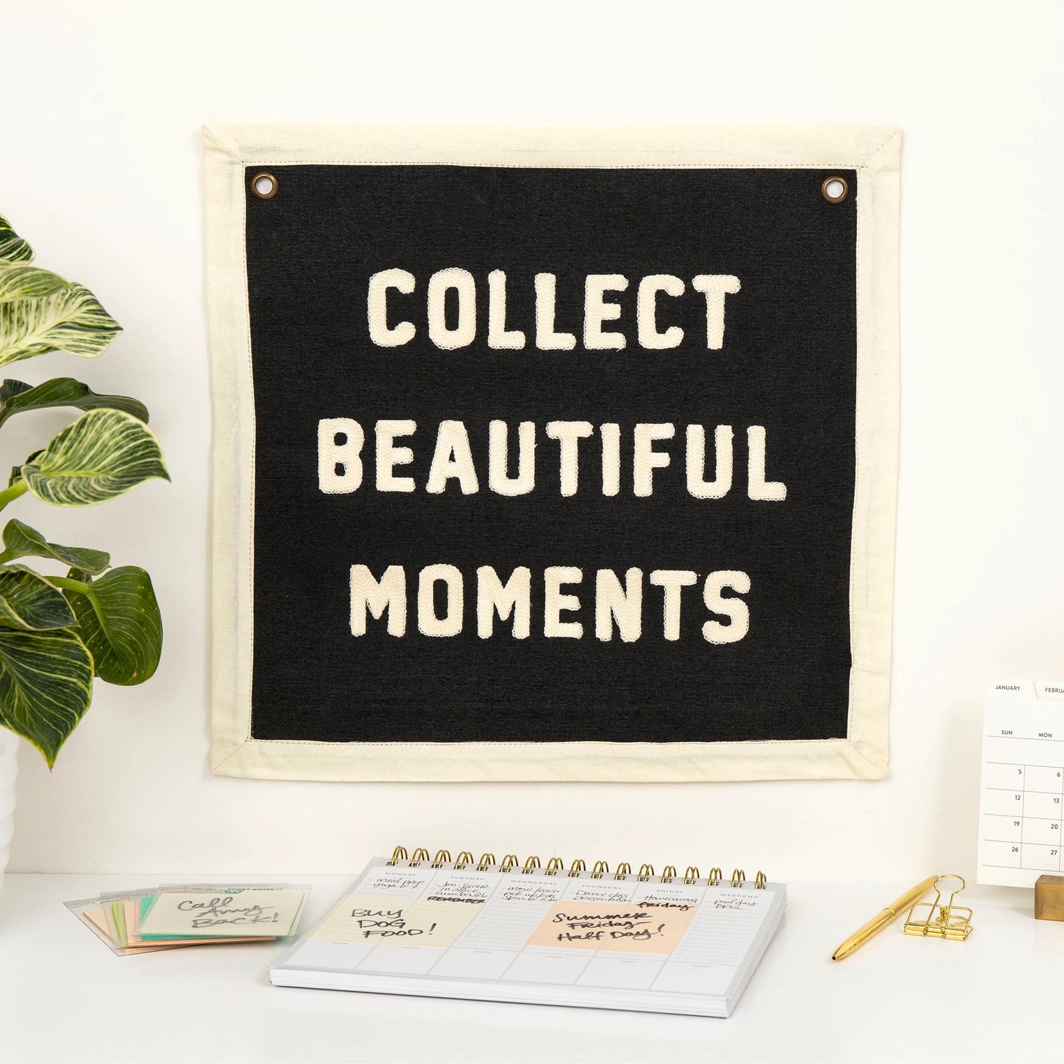 Collect Beautiful Moments Embroidered Banner