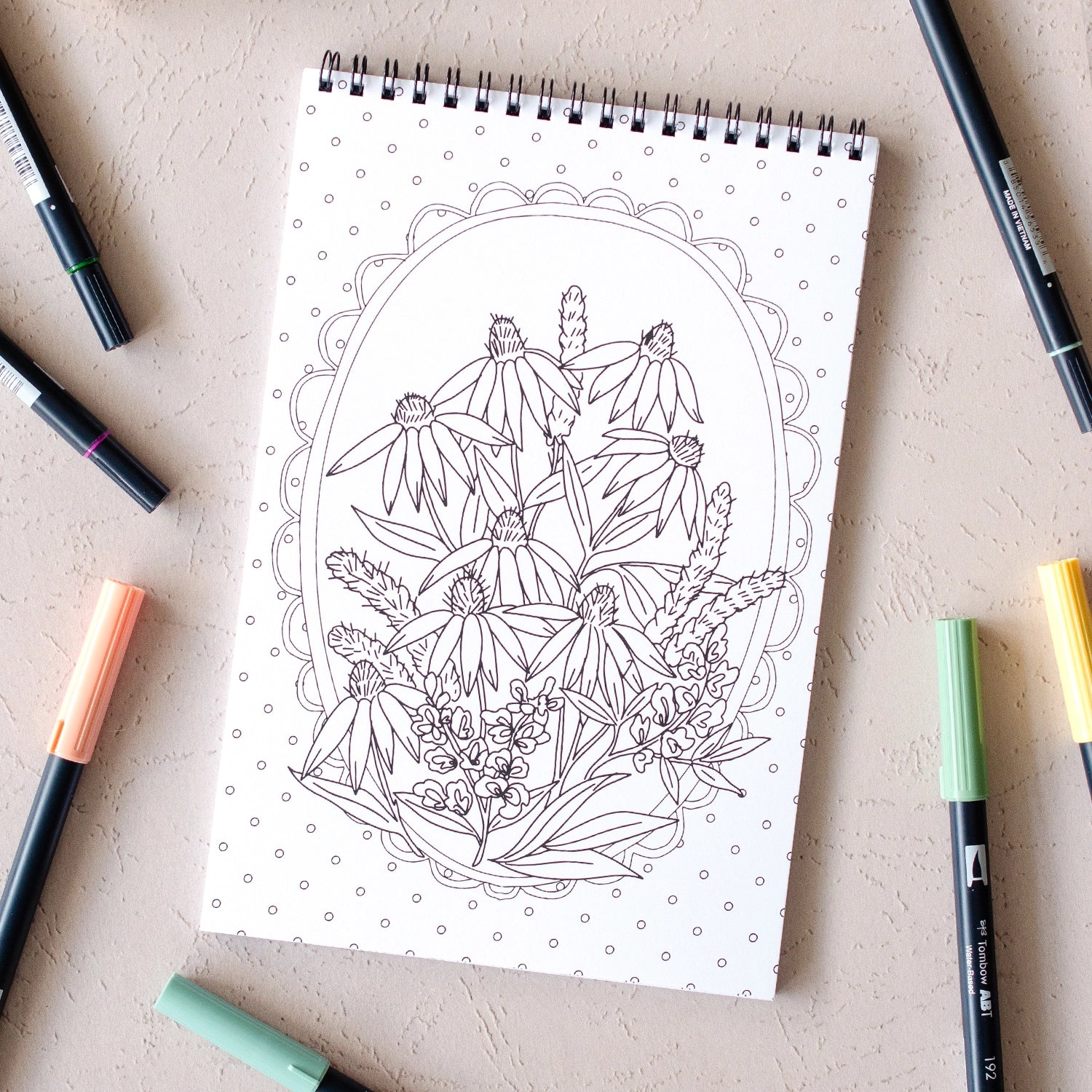Wildflowers Premium Coloring Book