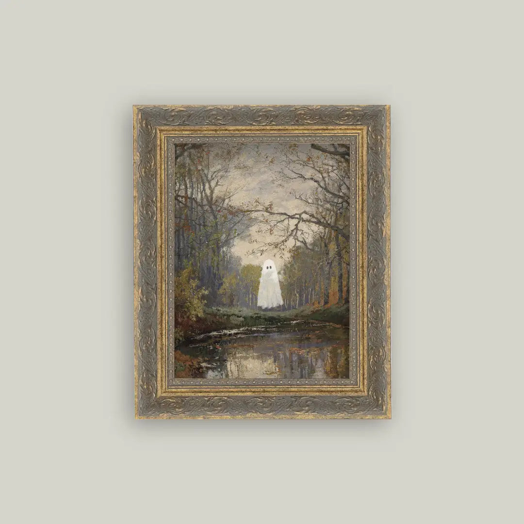 Ghost in the Woods Framed Antique Art - 8x10