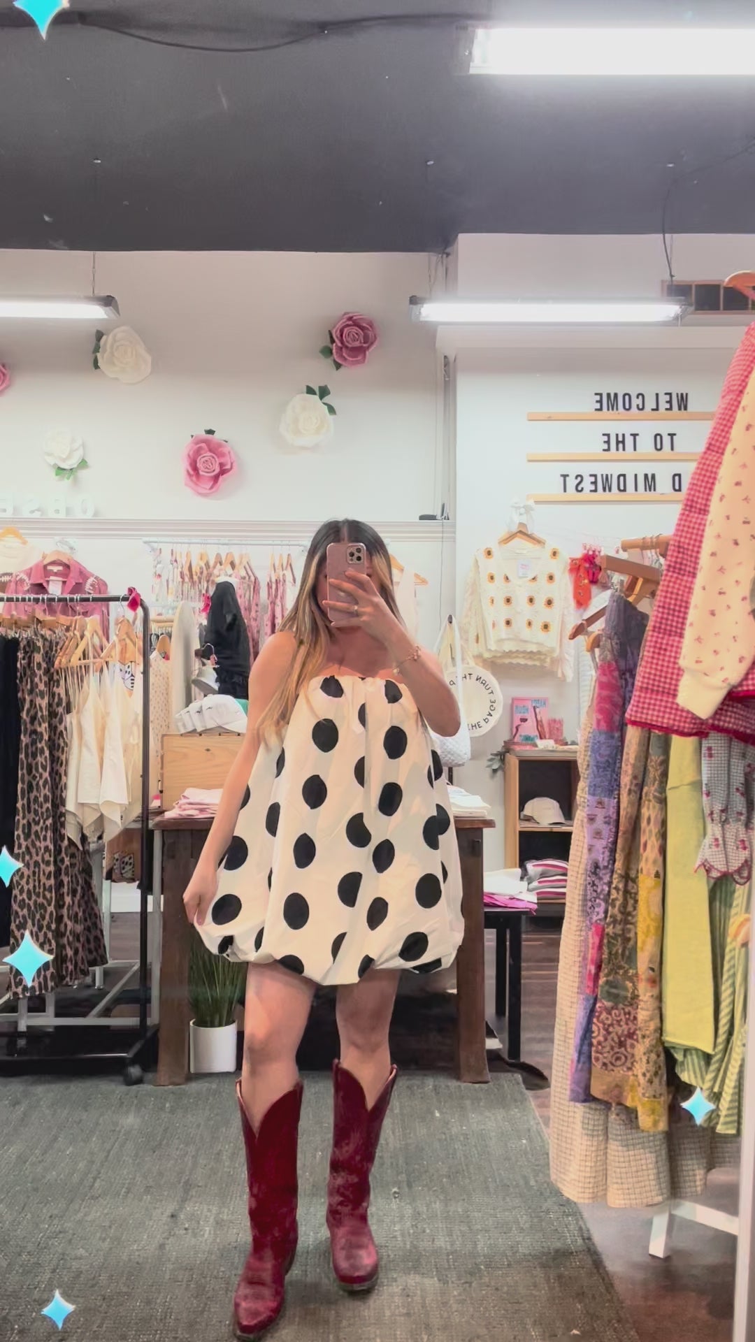 Polka Dot Bubble Dress With Pockets